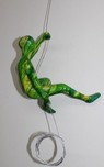 Ancizar Marin Sculptures  Ancizar Marin Sculptures  Male Climber #25 (Green Swirl)